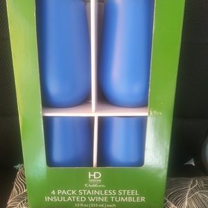 Stainless steel insulated stemless wine cups 4 pc